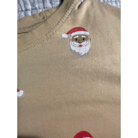 Cactus Boys T-Shirt - Sz 13–14  (Fits 10–12) - Tan Santa Print Festive - EUC - Picture 3 of 5